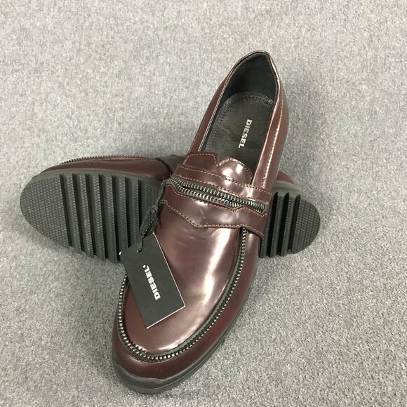 NWT Men\'s Sz EU 43 US 10 Diesel EDGEKORE D-Whiper Brown Cordovan Leather Loafers main image 9